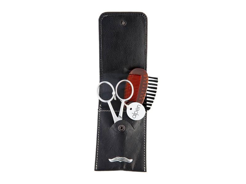 Pochette moustache et barbe Alpen 2 pièces noir