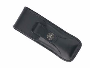 Étui en cuir noir Max Capdebarthes "Randonneur prestige" pour couteaux de 12/13 cm