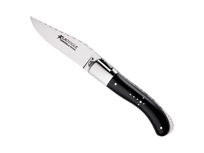 Couteau pliant Laguiole Gilles Fontenille Pataud Sport - manche 13 cm pointe de corne noire