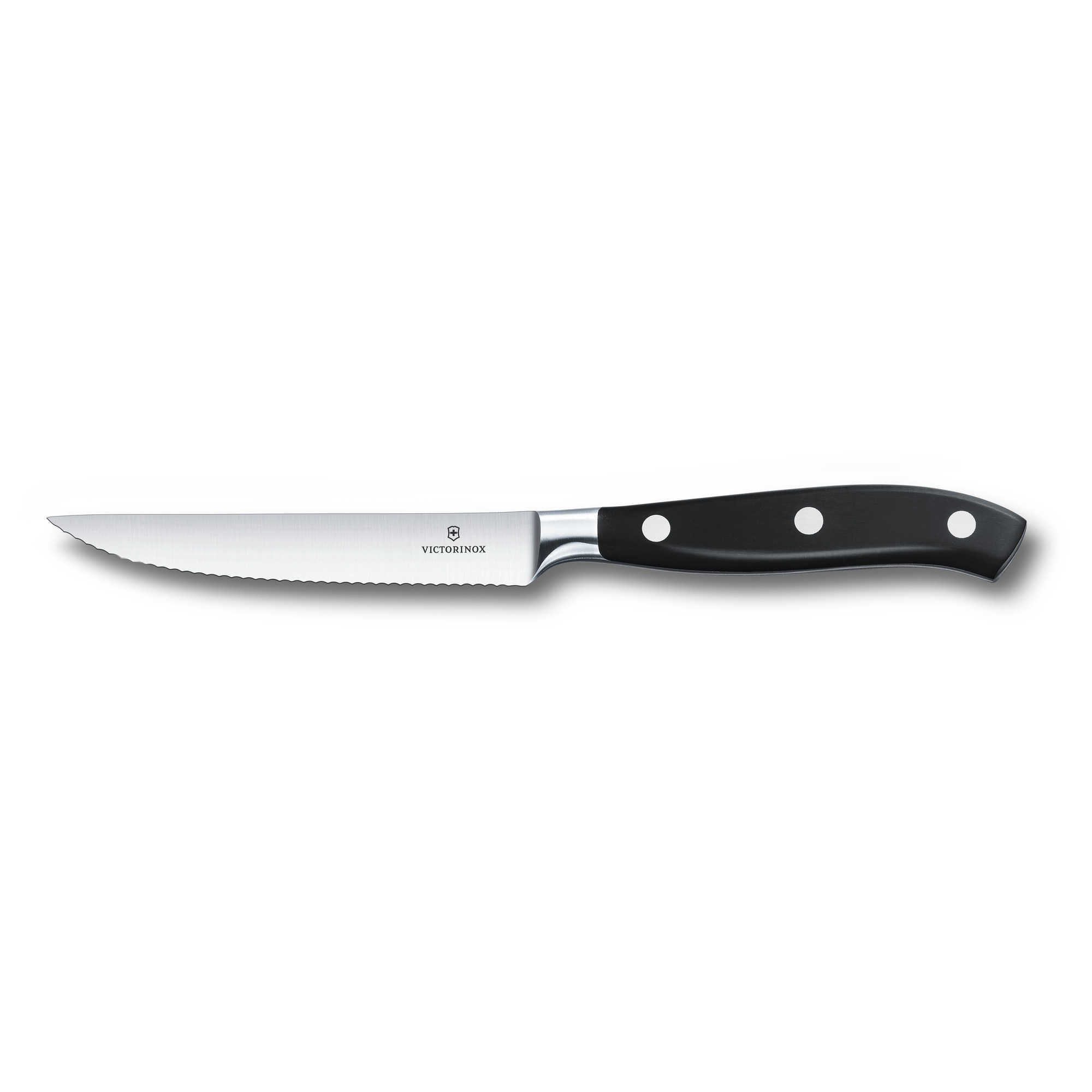 Couteau à steak Victorinox Grand Maître lame 12 cm dentée - manche noir