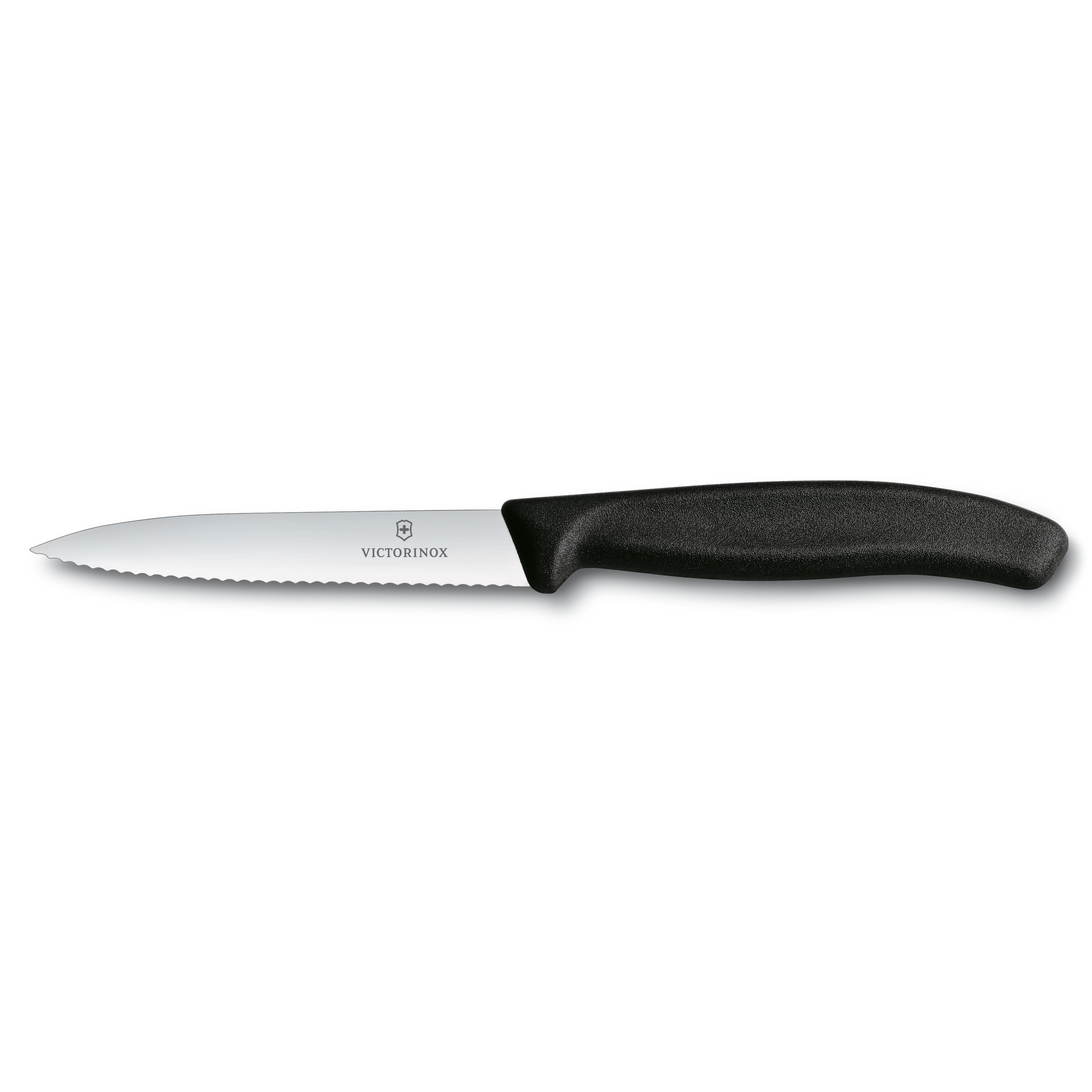 Couteau office Victorinox Swiss Classic lame dentée 10 cm - manche noir