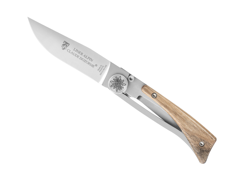 Couteau Alpin par Claude Dozorme - manche 10 cm noyer