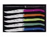 Coffret 6 couteaux de table Laguiole G. David Arbalète - plexi fluo 23 cm