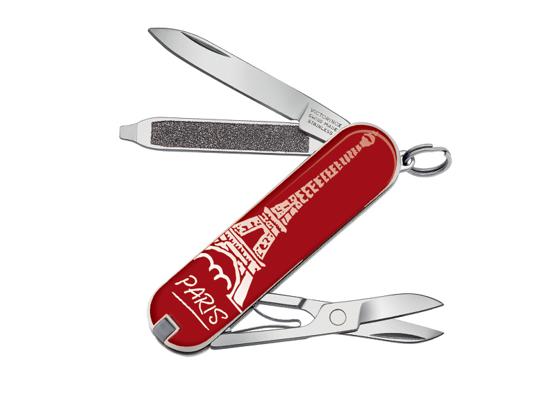Canif Victorinox Classic rouge motif Tour Eiffel