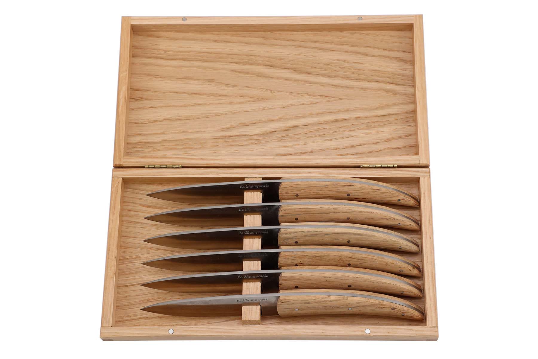 Coffret de 6 couteaux de table "Le Champenois" - Chêne