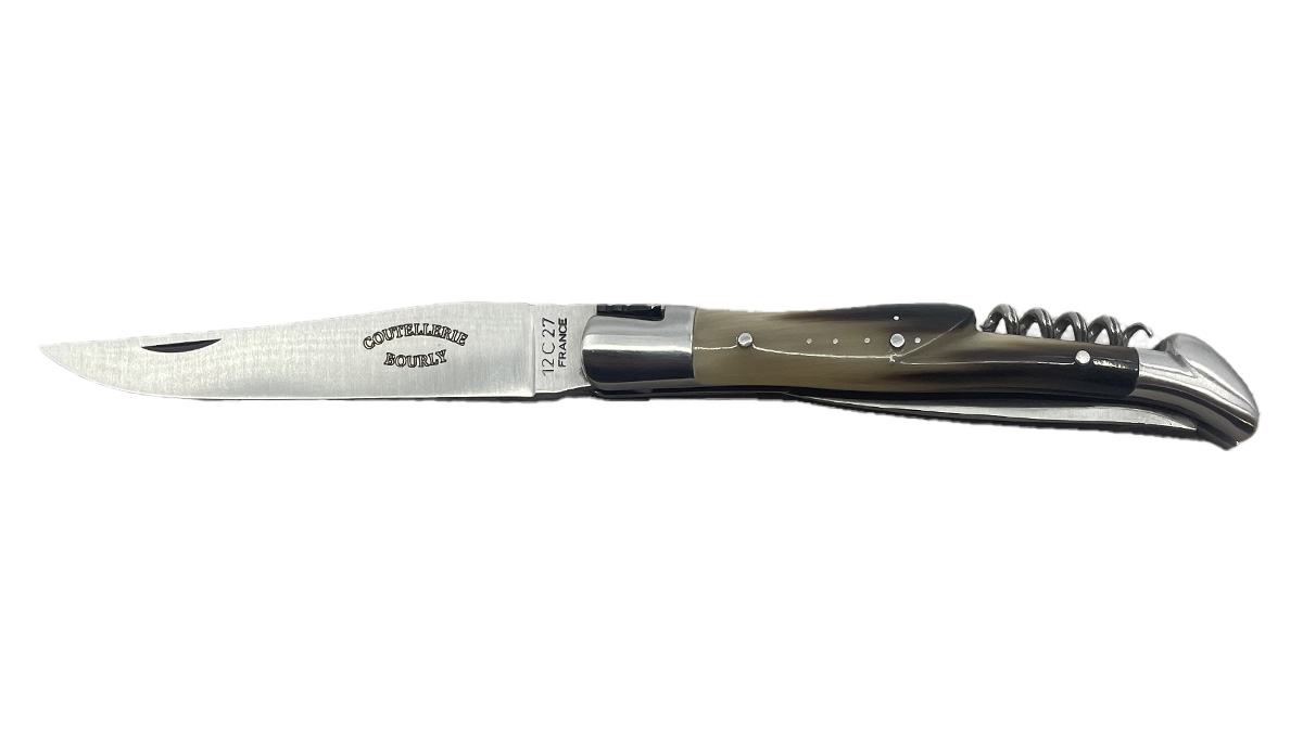 Couteau "Laguiole Coutellerie Bourly" 3 pièces de 12 cm - Pointe de corne