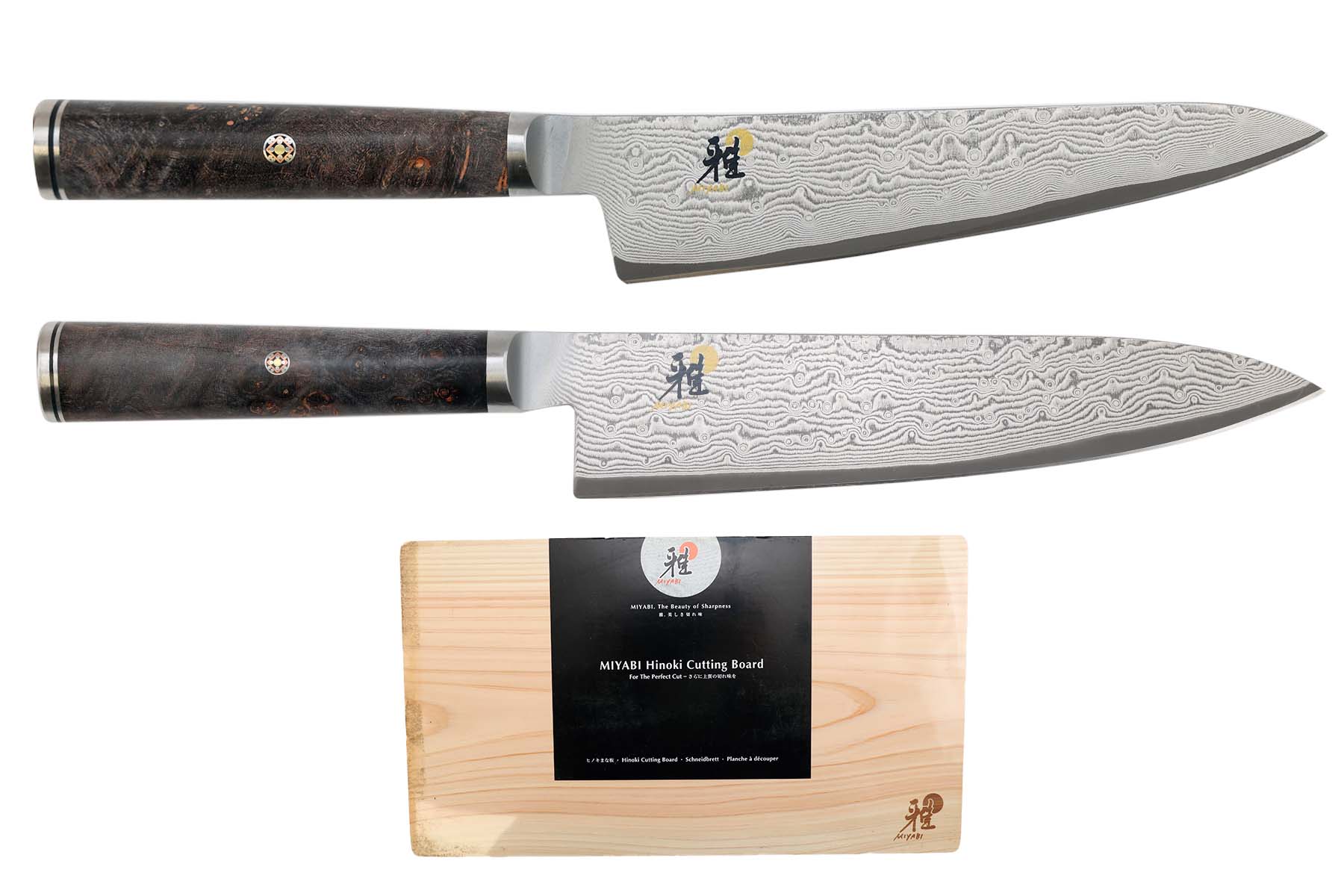 Set de 2 couteaux japonais Miyabi 5000MCD67 - shotoh + chef + planche à découper
