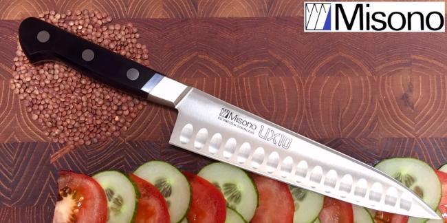 Couteau japonais Misono Chef alvéolé 18 cm gamme UX10