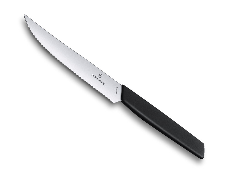 Couteau à steak Victorinox Swiss Modern lame dentée 12 cm - manche noir