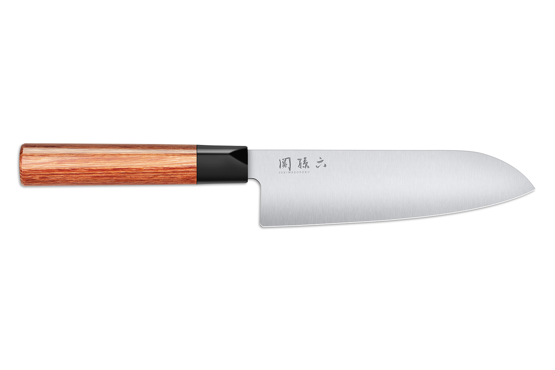 Couteau japonais Kai Seki Magoroku pakkawood (Redwood) - santoku 17 cm
