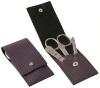 TROUSSE MANUCURE DOVO CUIR MAUVE 3 PIECES