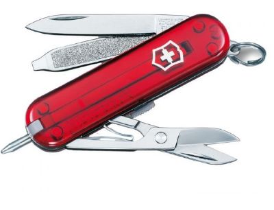 Mini couteau suisse multifonction Victorinox Signature rouge translucide