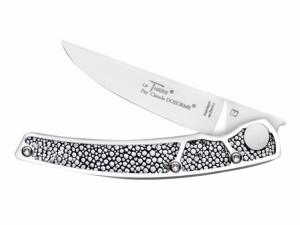 CLAUDE DOZORME - COUTEAU PLIANT LE THIERS - 12CM - GALUCHAT GRIS