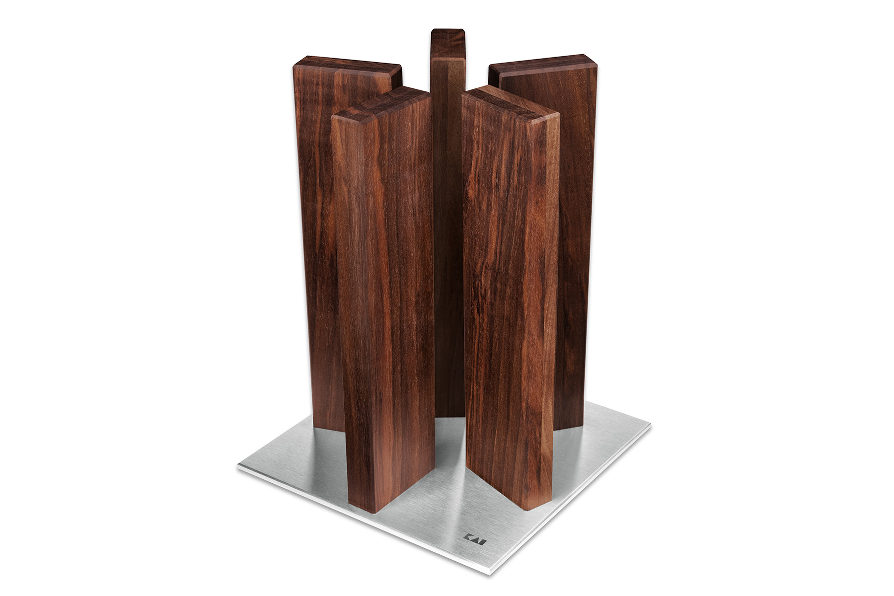 Bloc magnétique Kai Stonehenge pour 10 couteaux japonais - Noyer et inox