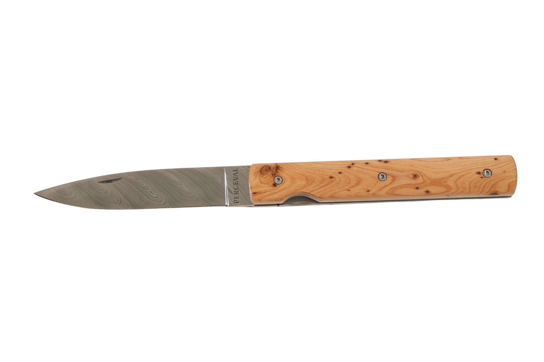 Couteau Perceval Le Français lame damas - genévrier