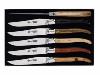 ARBALETE G. DAVID - COFFRET 6 LAGUIOLE TABLE BOIS ASSORTIS 23CM