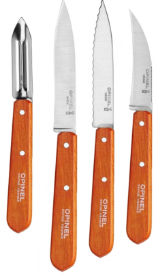 Ensemble de couteaux de cuisine Opinel - les essentiels - mandarine