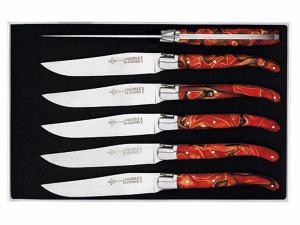 ARBALETE G. DAVID - COFFRET 6 LAGUIOLE DE TABLE RAINBOW 21CM