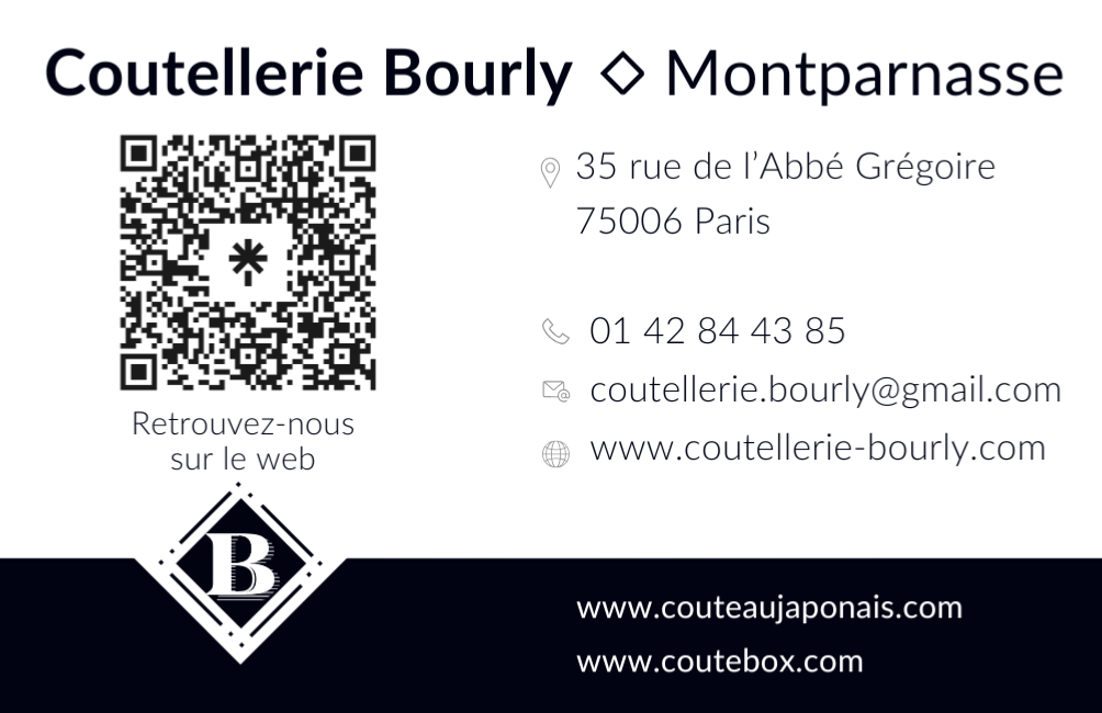 Carte de visite Coutellerie Bourly Montparnasse
